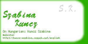 szabina kuncz business card